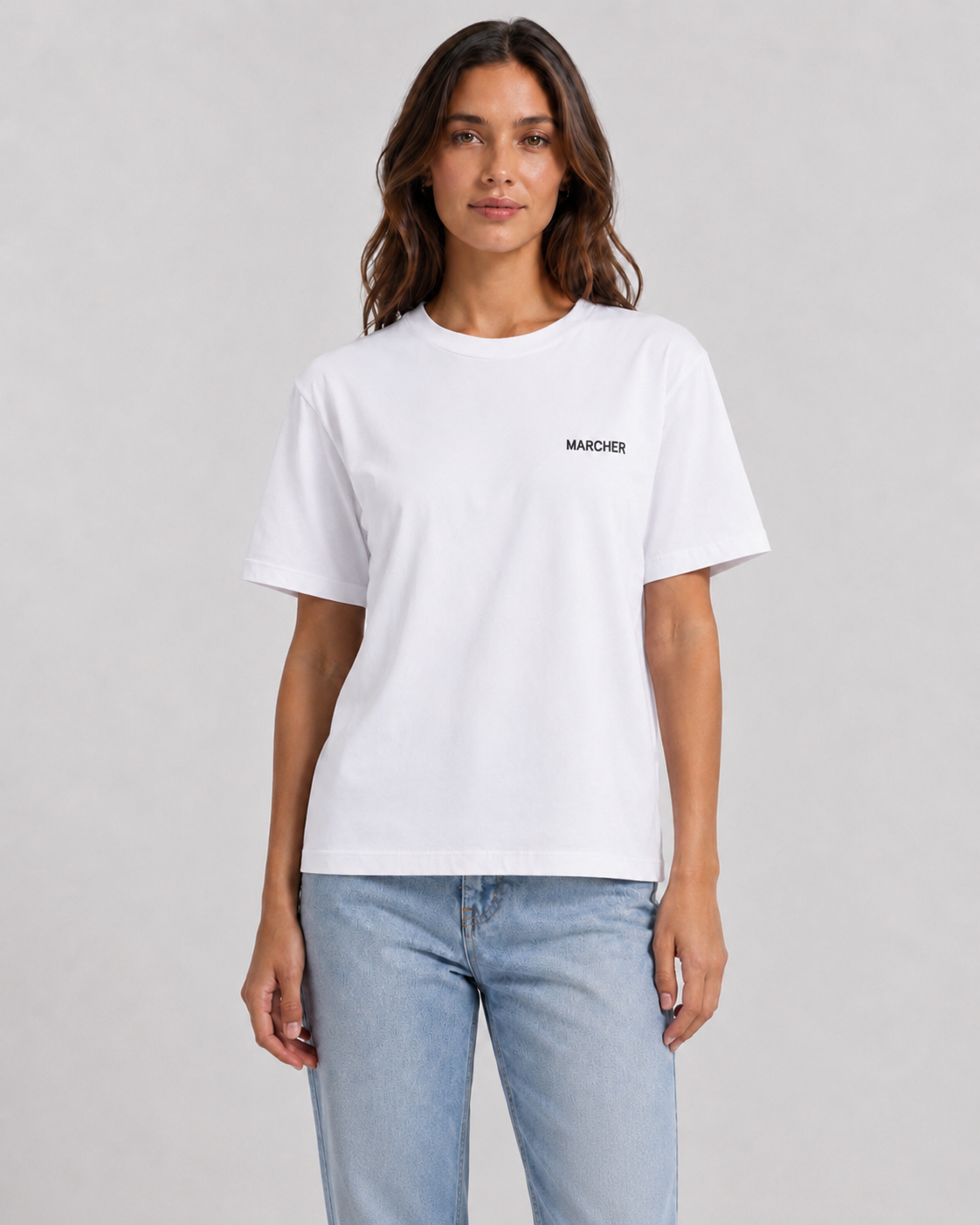 Marcher Kadın Basic Oversize Tişört - Beyaz ürün görseli 1