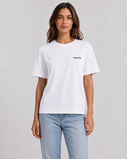 Marcher Kadın Basic Oversize Tişört - Beyaz ürün görseli 1