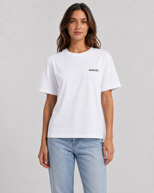 Marcher Kadın Basic Oversize Tişört - Beyaz ürün görseli 1
