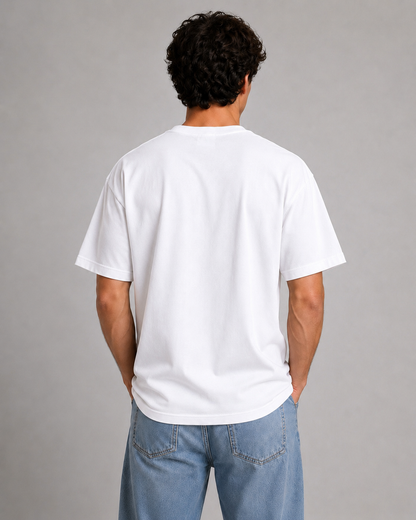 Marcher Erkek Basic Oversize Tişört - Beyaz ürün görseli 2