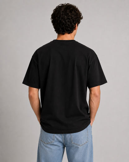 Marcher Erkek Basic Oversize Tişört - Siyah ürün görseli 2
