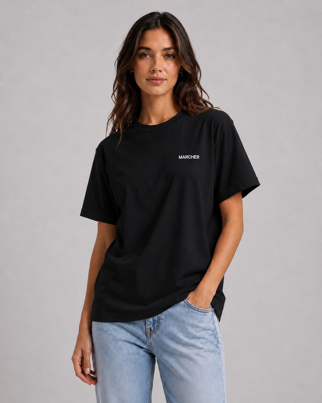 Marcher Kadın Basic Oversize Tişört - Siyah ürün görseli 2