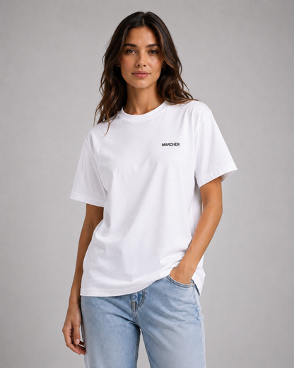 Marcher Kadın Basic Oversize Tişört - Beyaz ürün görseli 2
