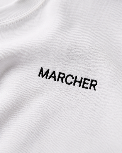 Marcher Erkek Basic Oversize Tişört - Beyaz ürün görseli 4