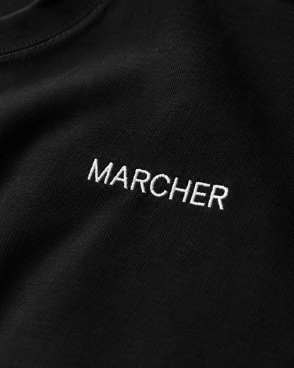 Marcher Erkek Basic Oversize Tişört - Siyah ürün görseli 4